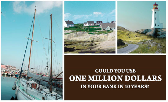 Boat, shore with houses, lighthouse, What Could You Do With One Million?