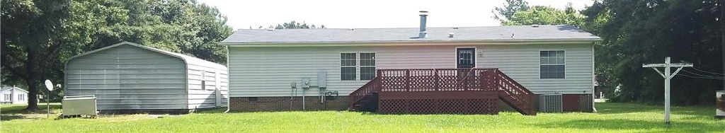 Back yard of property located at 6863 Belfield Road, La Crosse, Virginia 23950